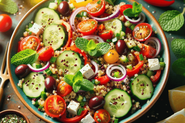 Salada Mediterrânea de Quinoa